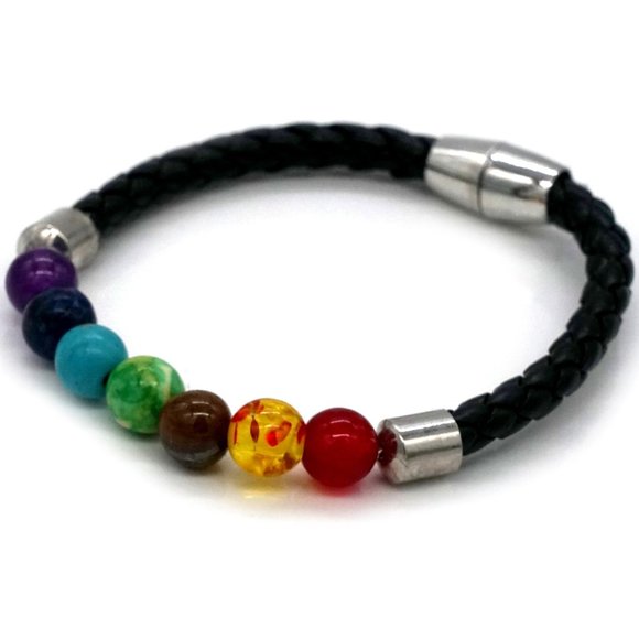 My Bead Emporium Jewelry - Bracelet Chakra Color Beads Magnetic Latch.